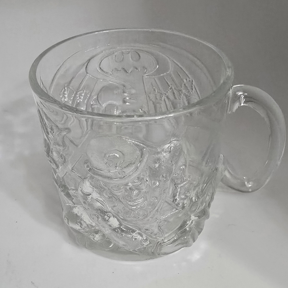 Vintage 1995 McDonalds DC Comics Batman Forever The Riddler 3D Glass Mug GUC USA